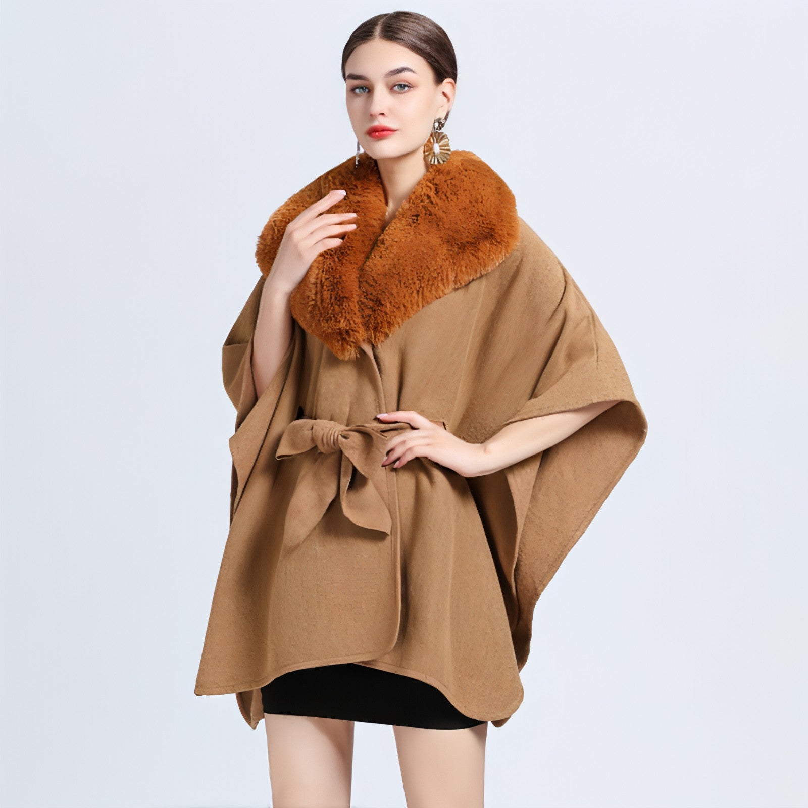 Kragen Strickschal Cape Damen Jacke
