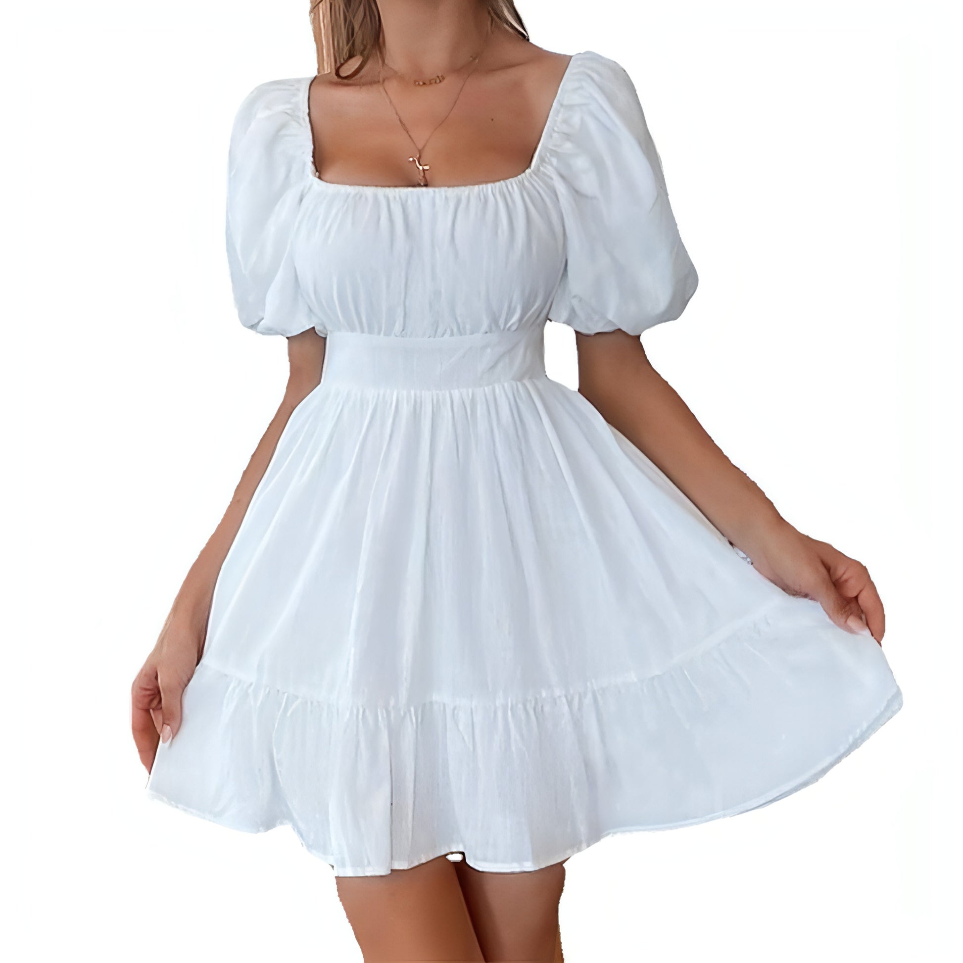 Vestido sin espalda con lazo para mujer