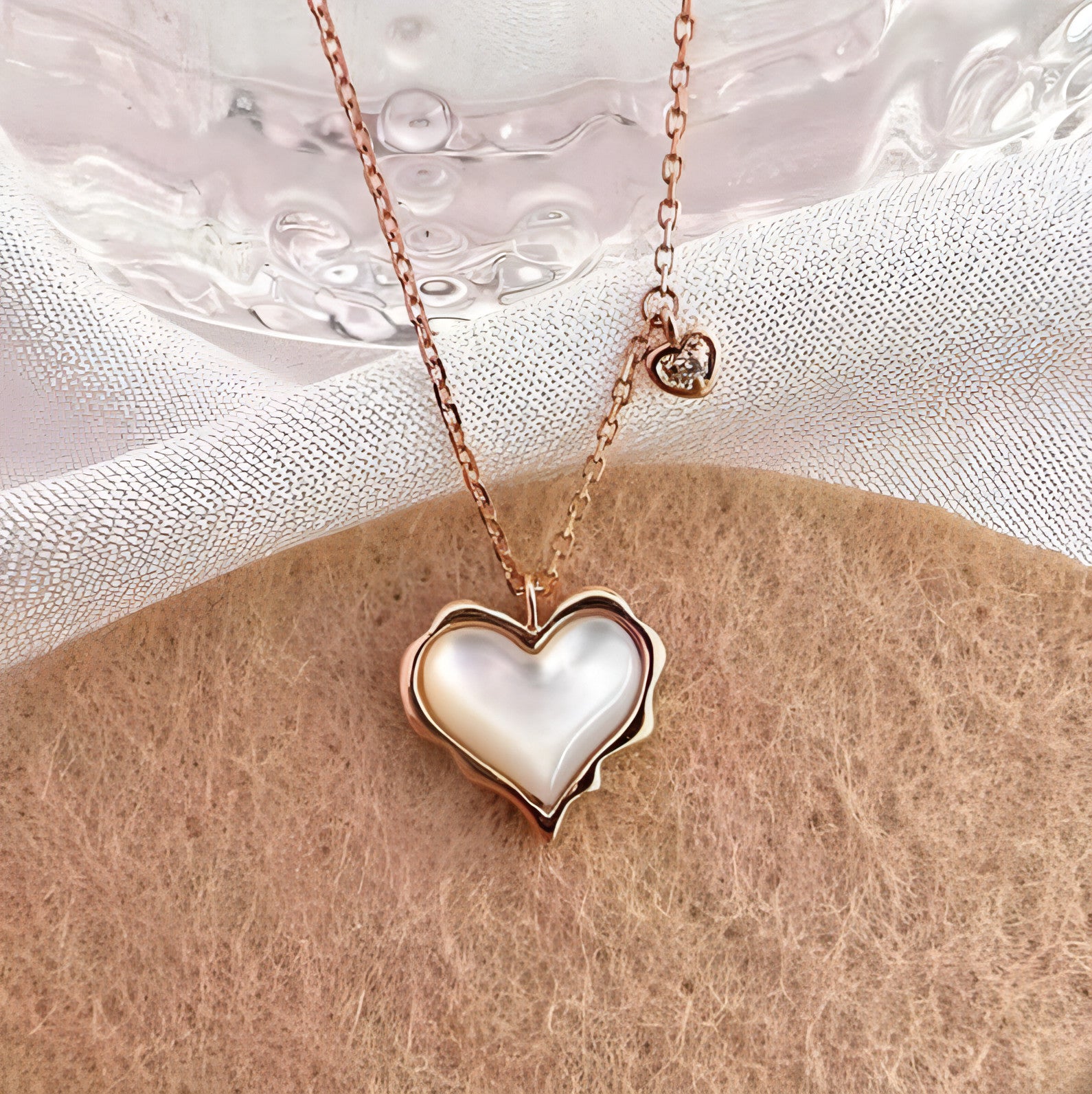 LuxeJewels™ - Gilded Love – 18K Rose Gold Collar Chain Set