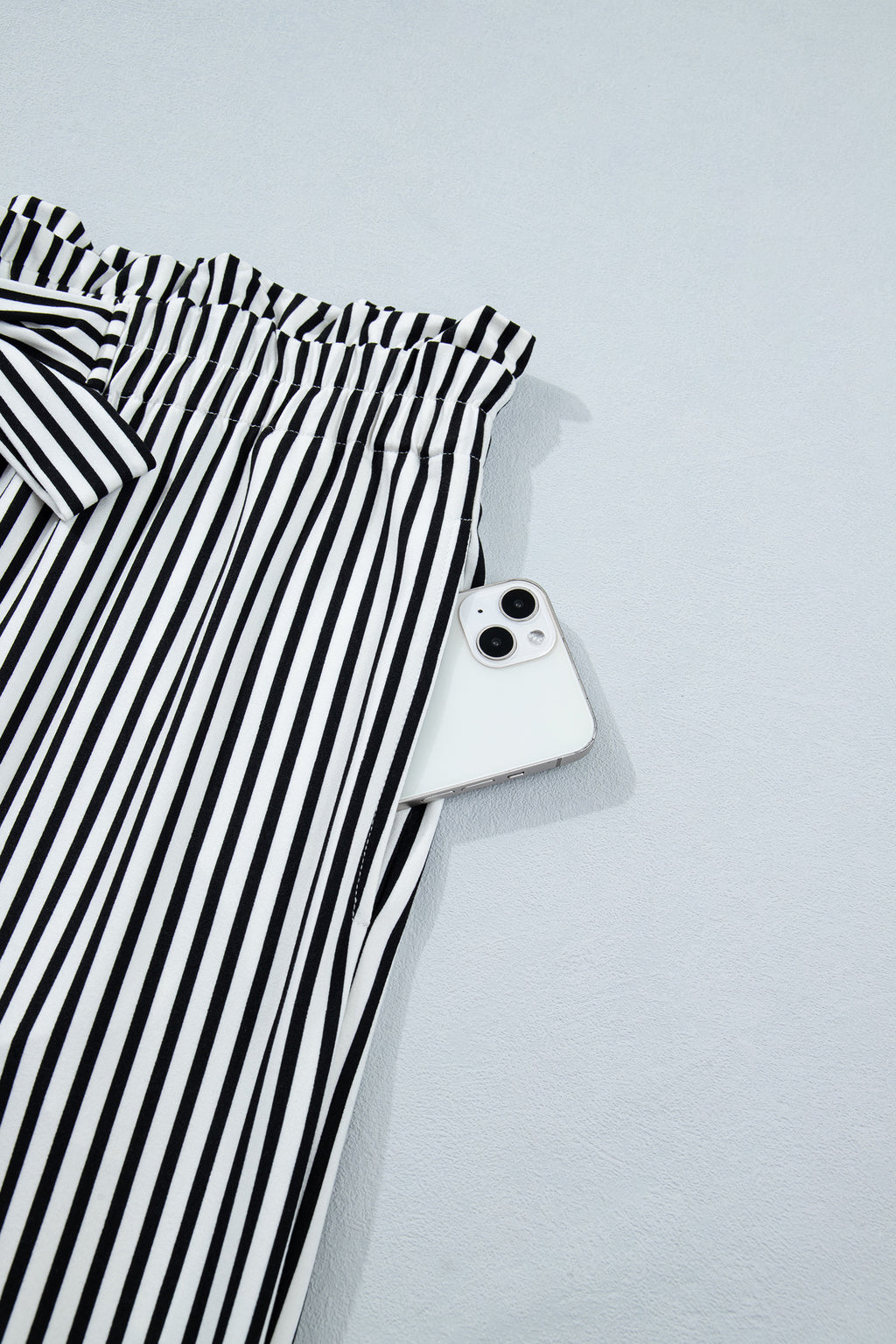 Black Stripe Plus Size Loose Straight Casual Pants
