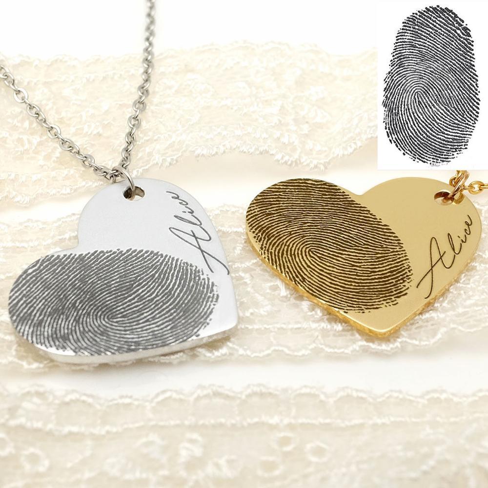 LuxeMemory™ – Fingerprint Heart Necklace | Memorial & Love Edition