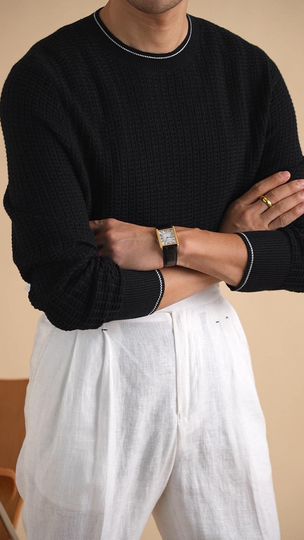 Camiseta de otoño e invierno para hombre, de manga larga, informal, de negocios