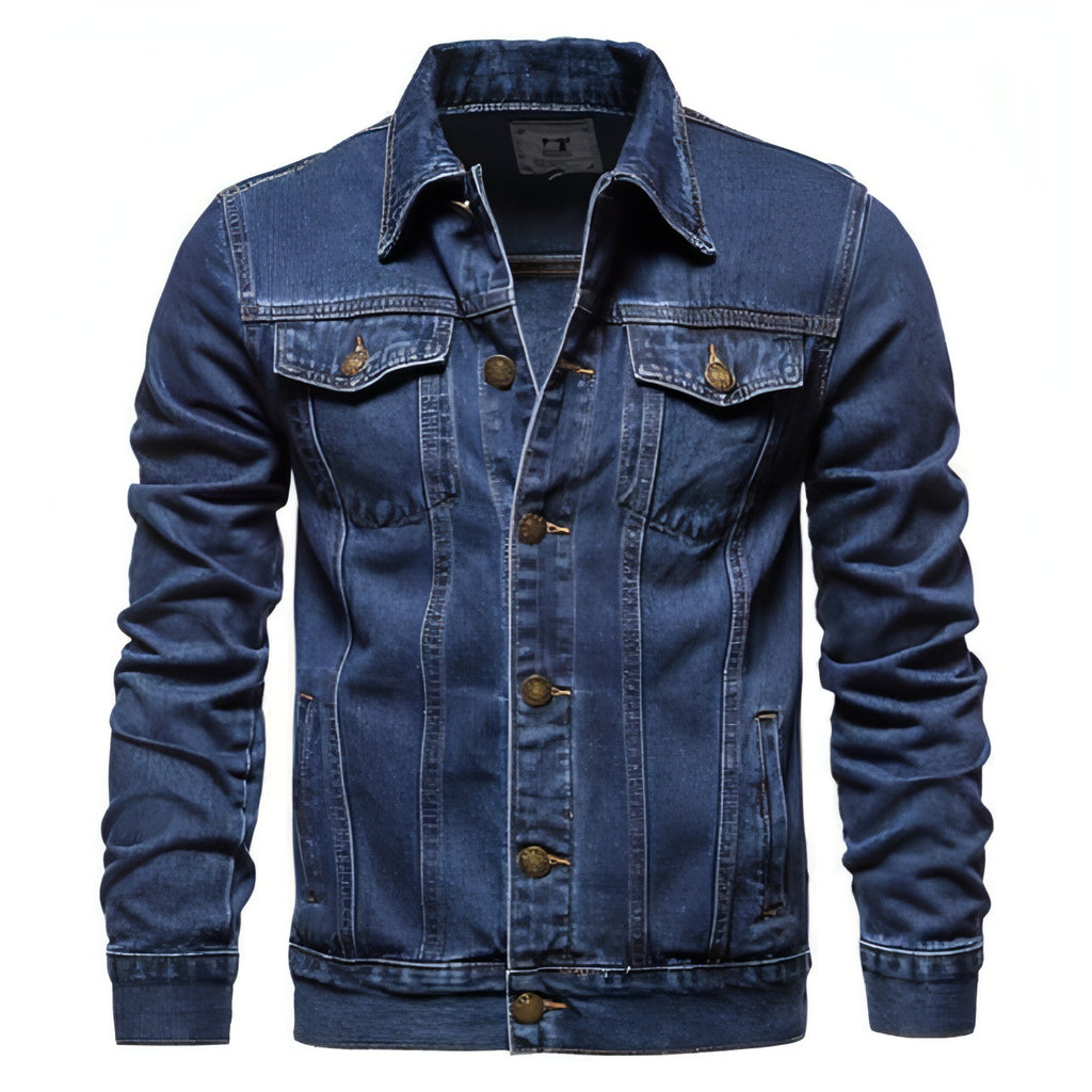 Jacke Männer Casual Blau Revers Jeans Jacken Qualit