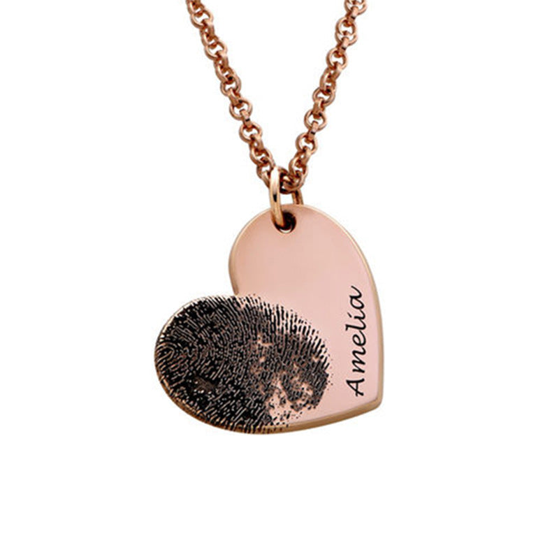 LuxeMemory™ – Fingerprint Heart Necklace | Memorial & Love Edition