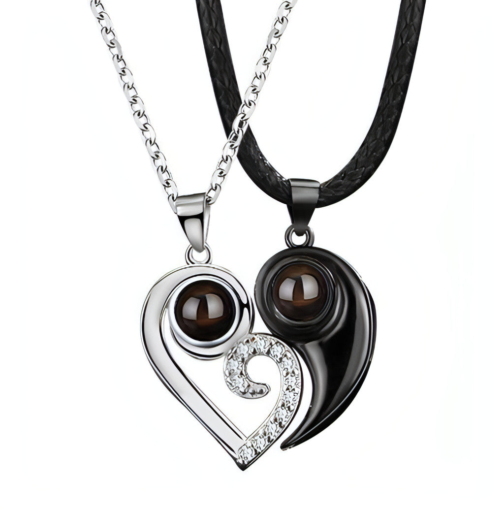 ❤️ Couples Diamond Heart Necklace – Forever Starts Here