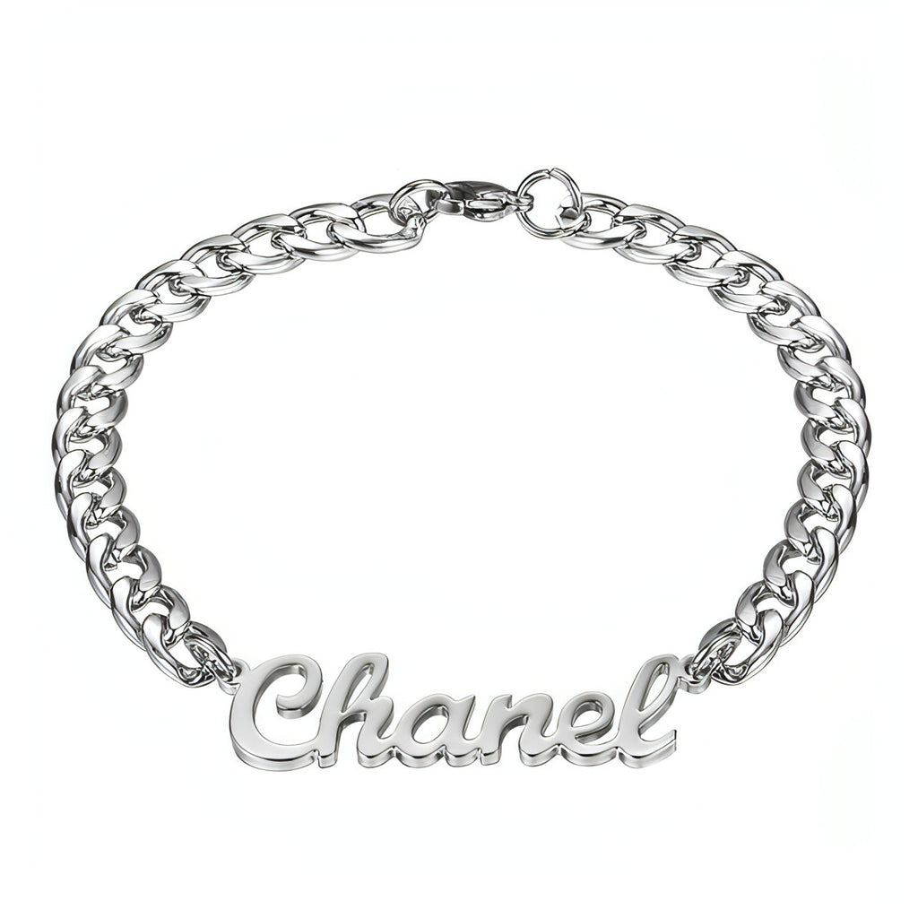 DIY Personalized Custom Stainless Steel Name Bracelet – Engraved Jewelry for Men & Women