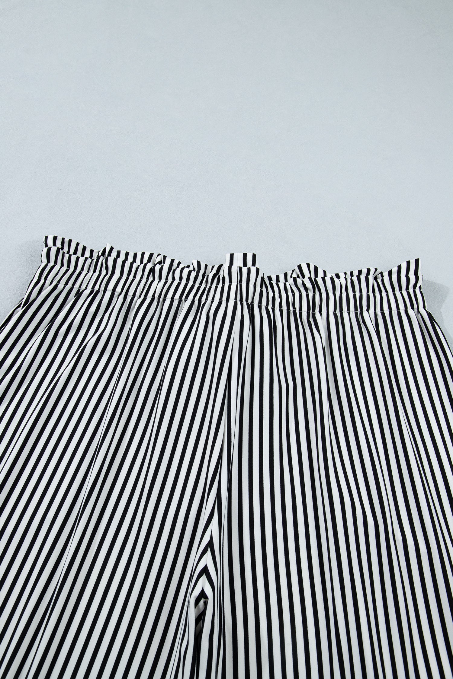 Black Stripe Plus Size Loose Straight Casual Pants