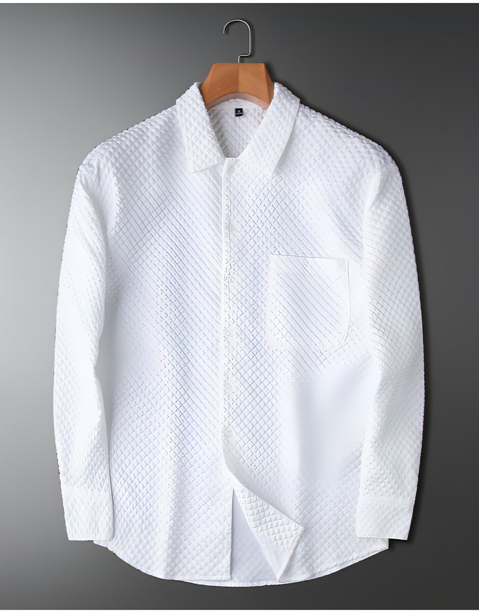 Camisa de vestir blanca de manga larga para hombre