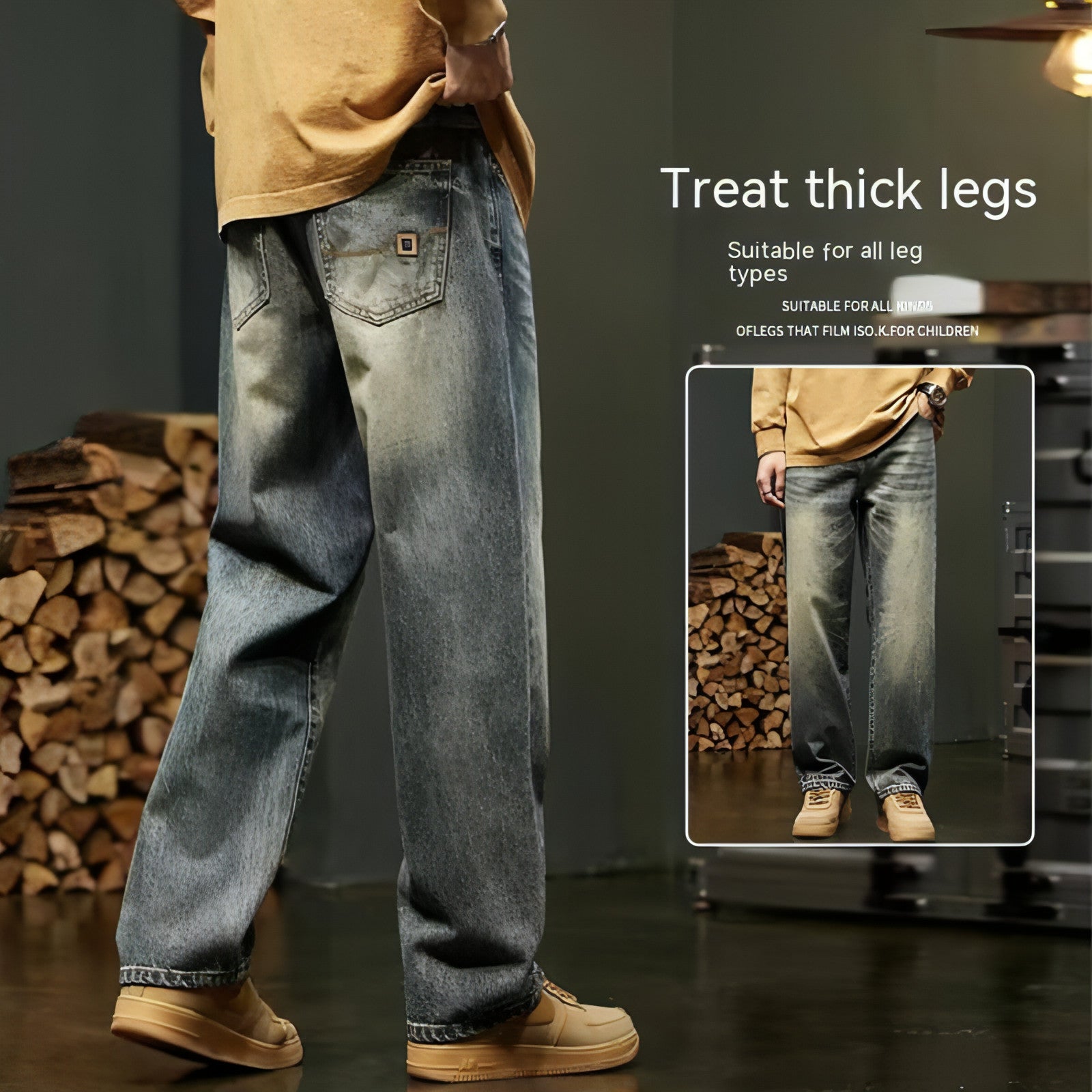 Pantalones cargo rectos y holgados para hombre (jeans)