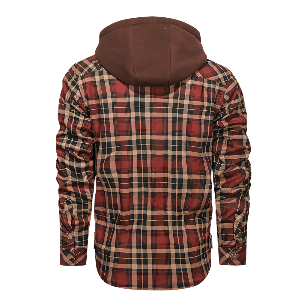 Chaqueta de cuadros de manga larga para hombre