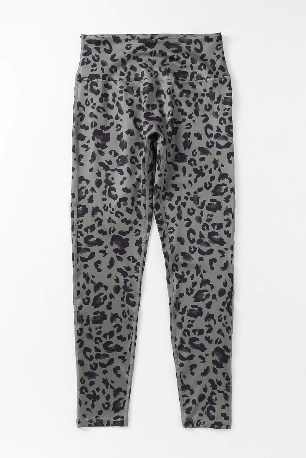Gray Classic Leopard Print Active Leggings