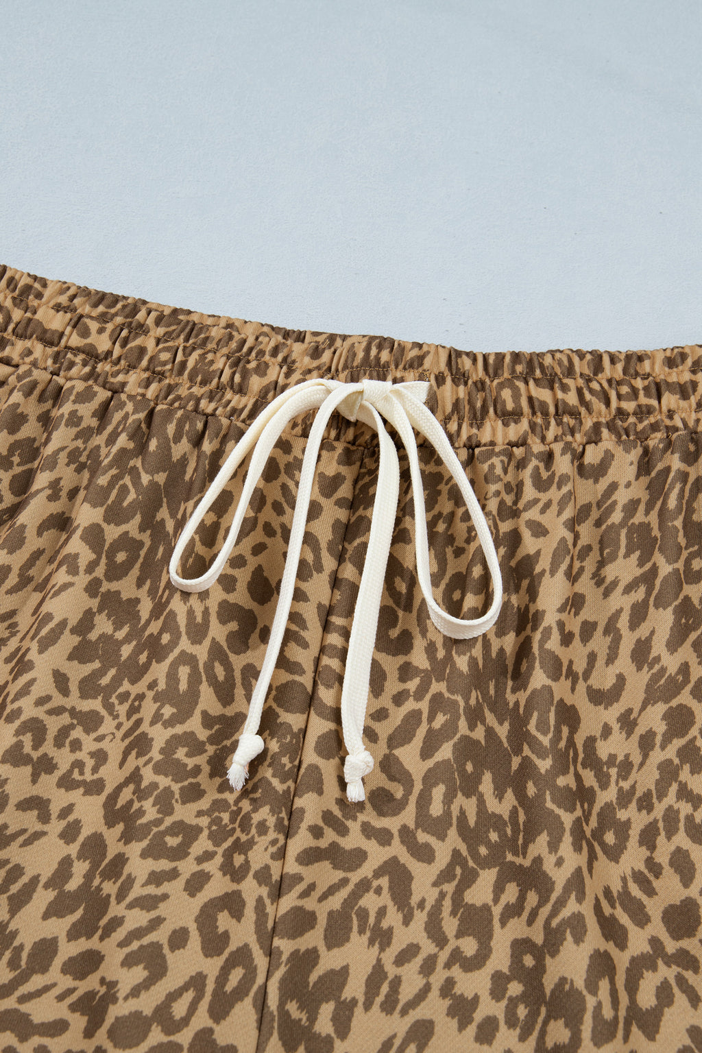 Khaki Plus Size Leopard Print Western Star Patched Jogger Pants