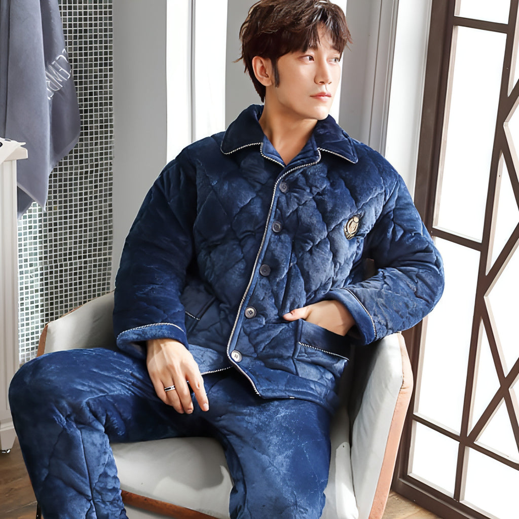 Pijama masculino grosso de inverno