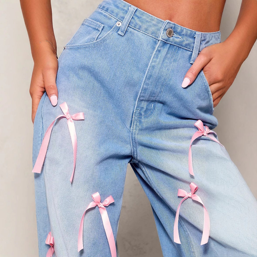 Bow High Waist Wide Leg Jeans – Haute Edition 25