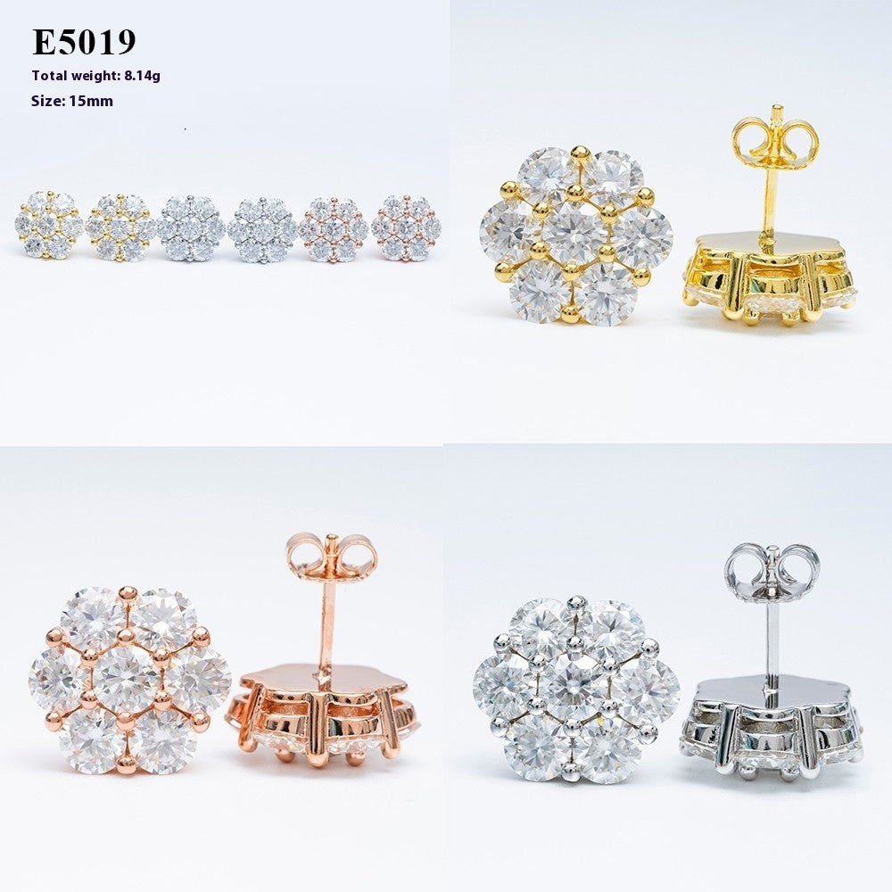 LuxeJewels™ – BloomAura Moissanite Flower Earrings