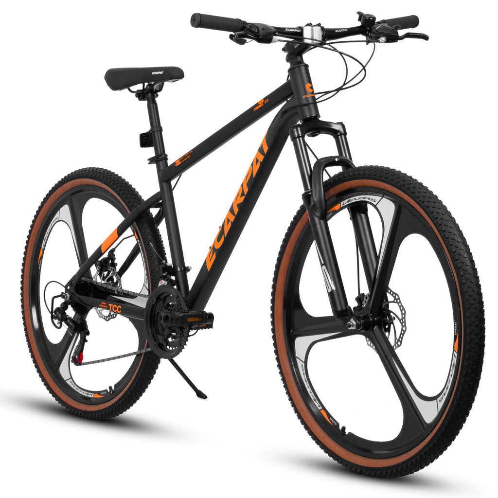 Ecarpat™ Racing MODERNA – 27.5" Hybrid MTB (21-Speed, Dual Disc, Black-Orange)