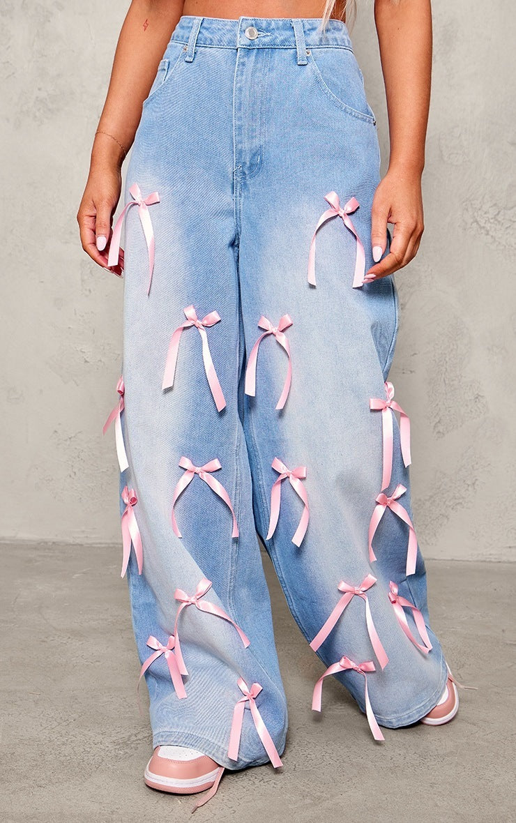 Bow High Waist Wide Leg Jeans – Haute Edition 25