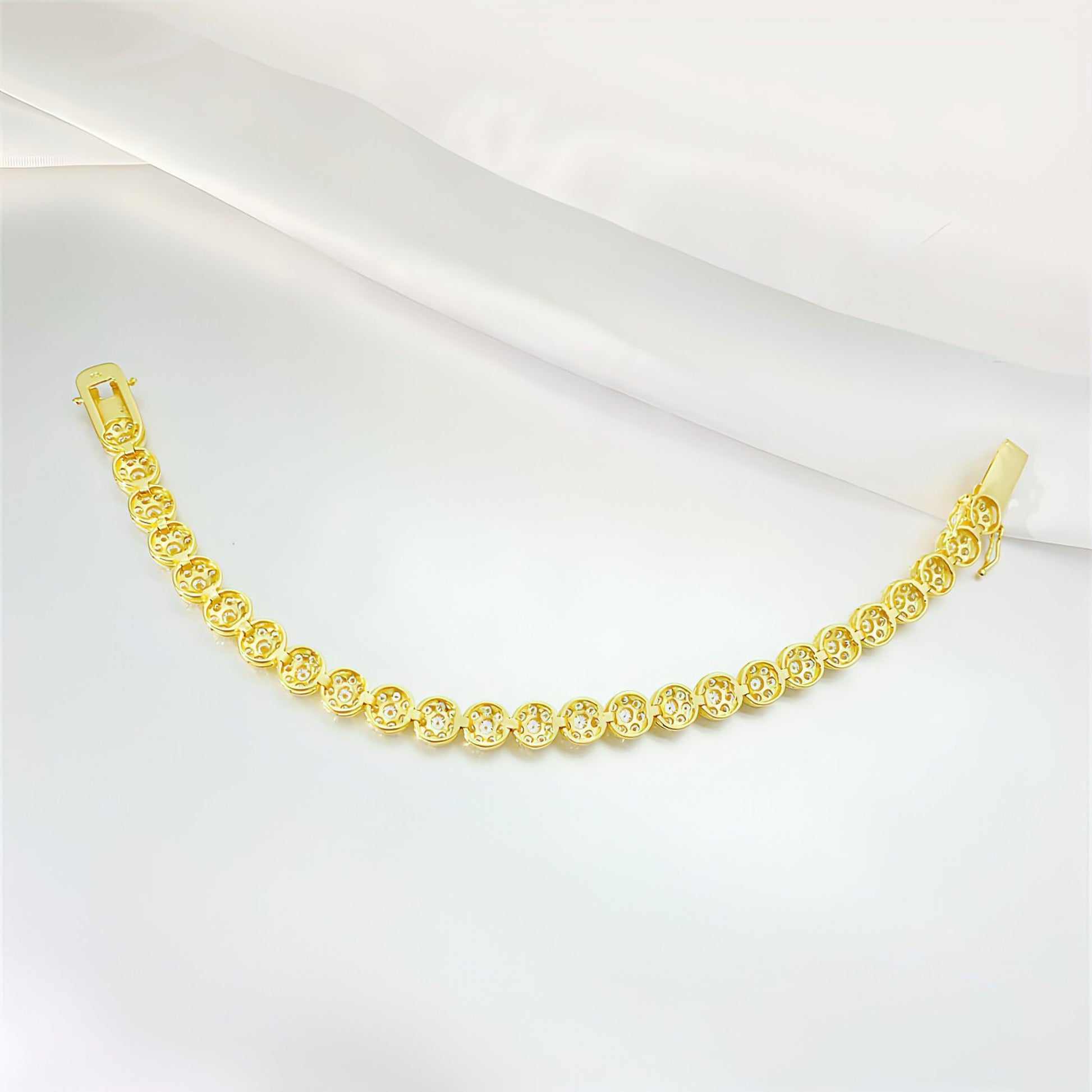 Hip Hop 925 Silver Tennis Chain Moissanite Bracelet