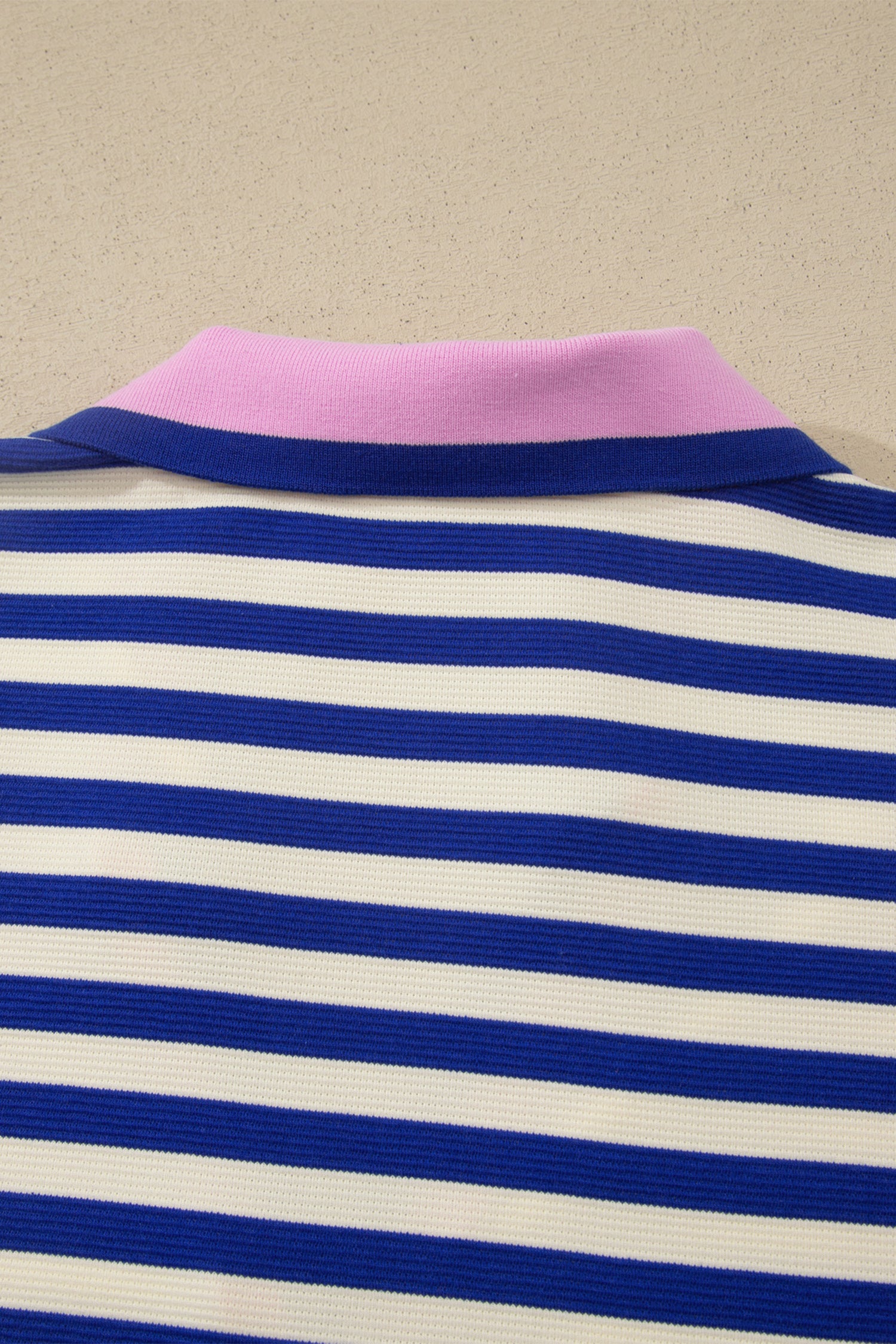 Dark Blue Striped Shift Dress Colorblock V Neck Short Sleeve Casual Summer