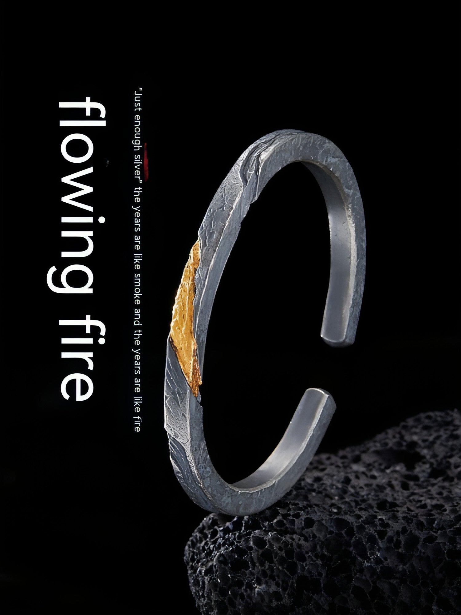 Pulsera de hombre en plata pura personalizada estilo retro en oro de 24 quilates