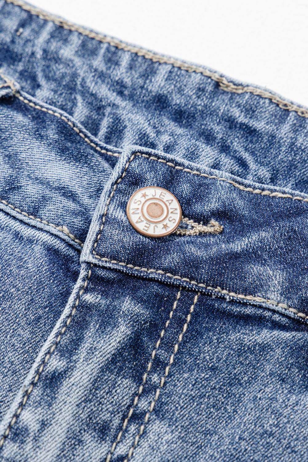 Dusk Blue High Rise Rabled Creseed Hem Alred Jeans