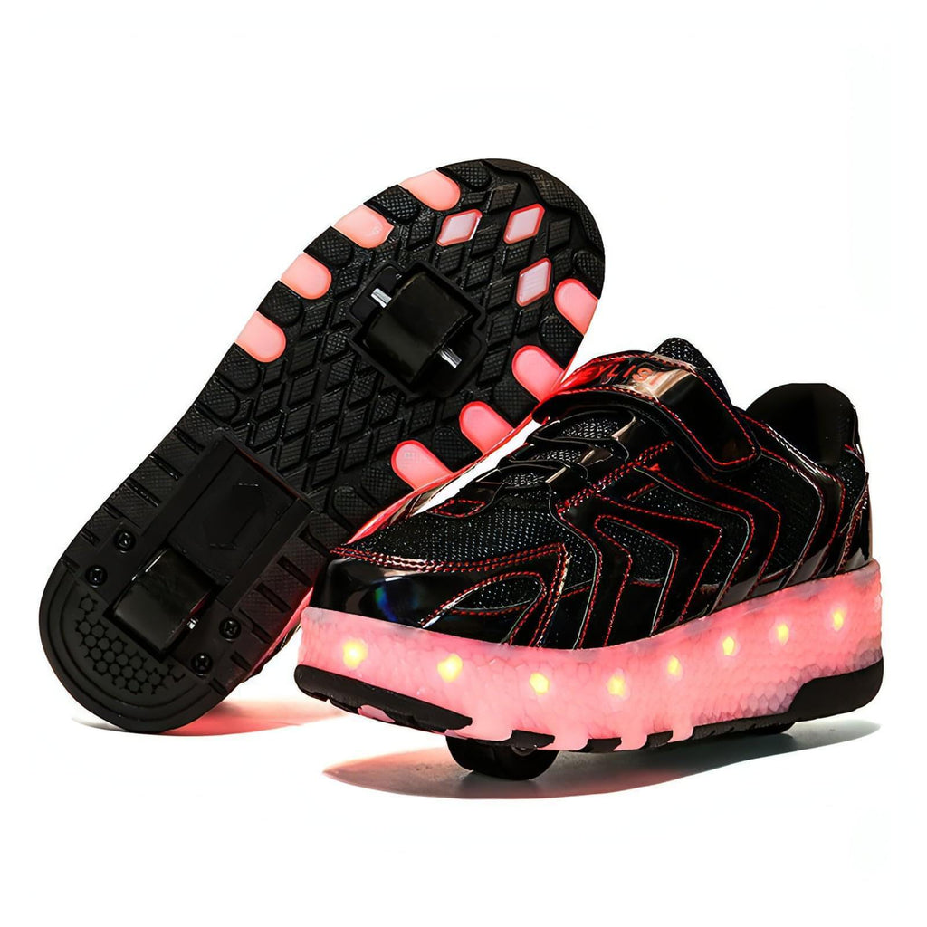 Двухколесные Heelys, роликовые туфли, USB-кабельная зарядка детская светящаяся обувь