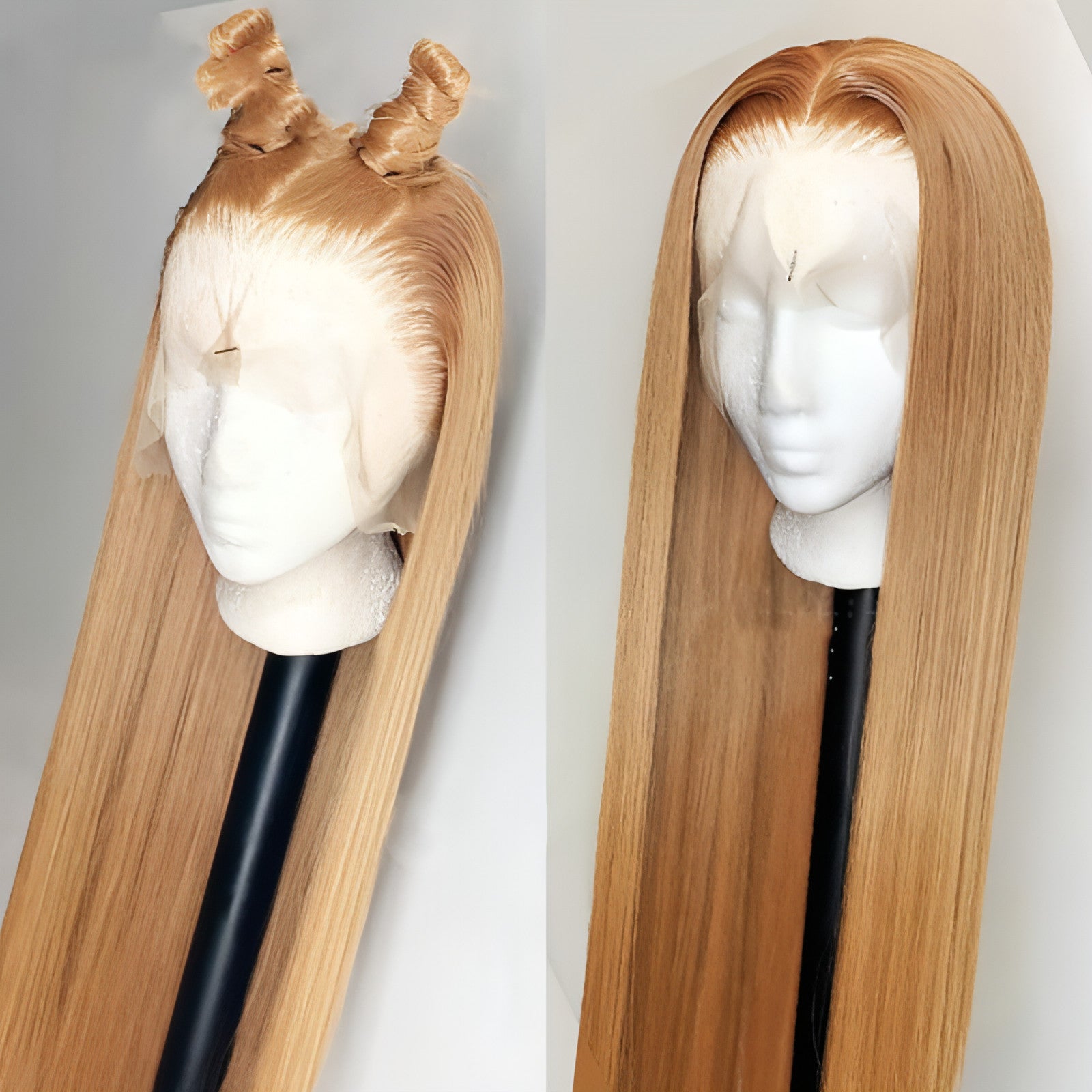 VelvetFlow - Lace Headband With Real Straight Hair