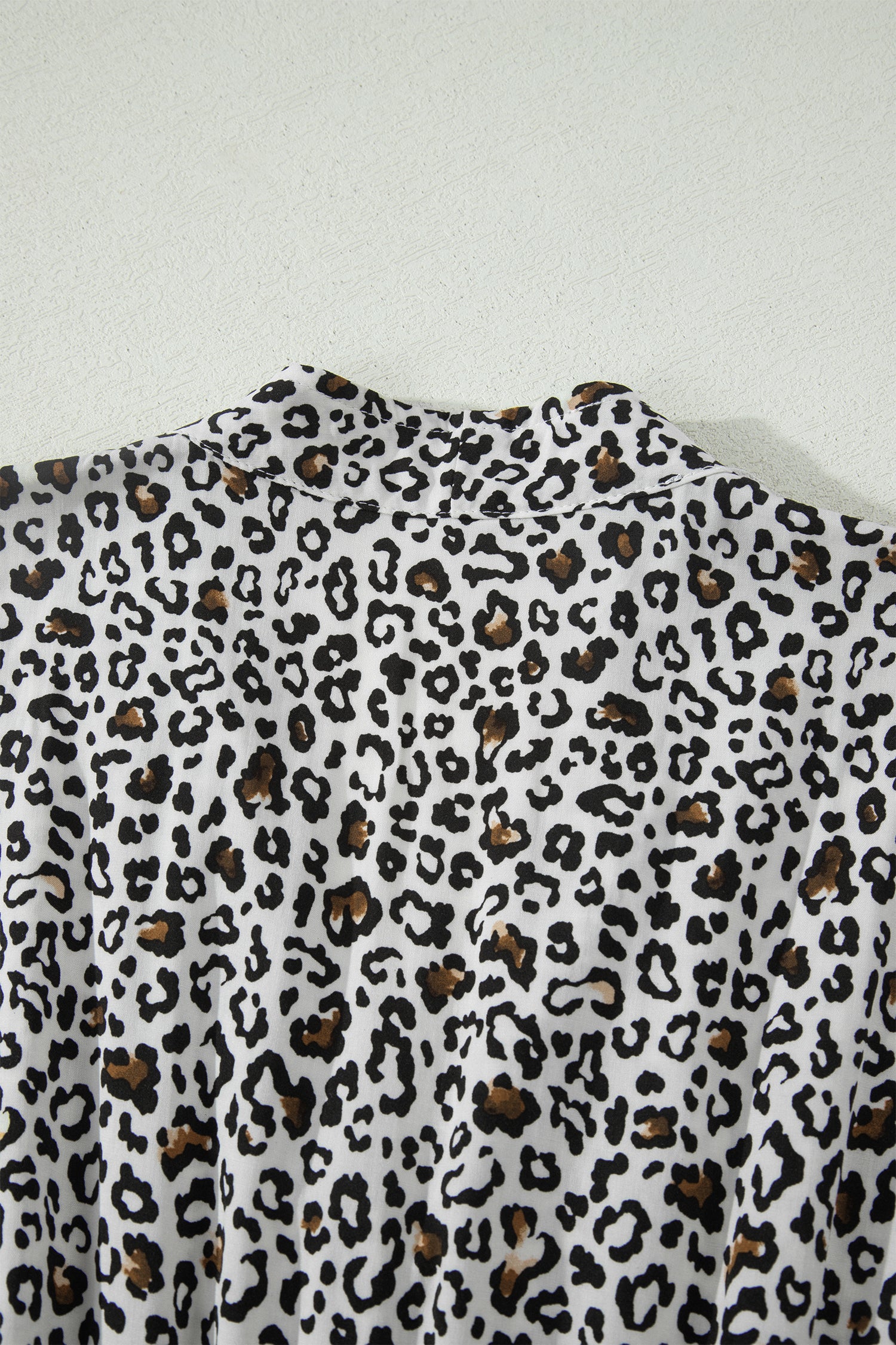Beige Leopard Zip Front V Neck Cinched Waist Sleeveless Maxi Dress