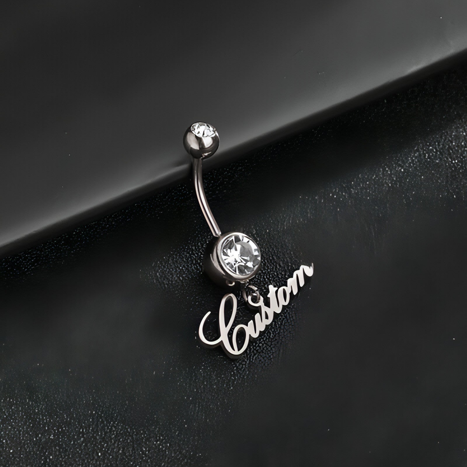 Custom Zircon Alphabet Belly Button Ring – Personalized Body Jewelry