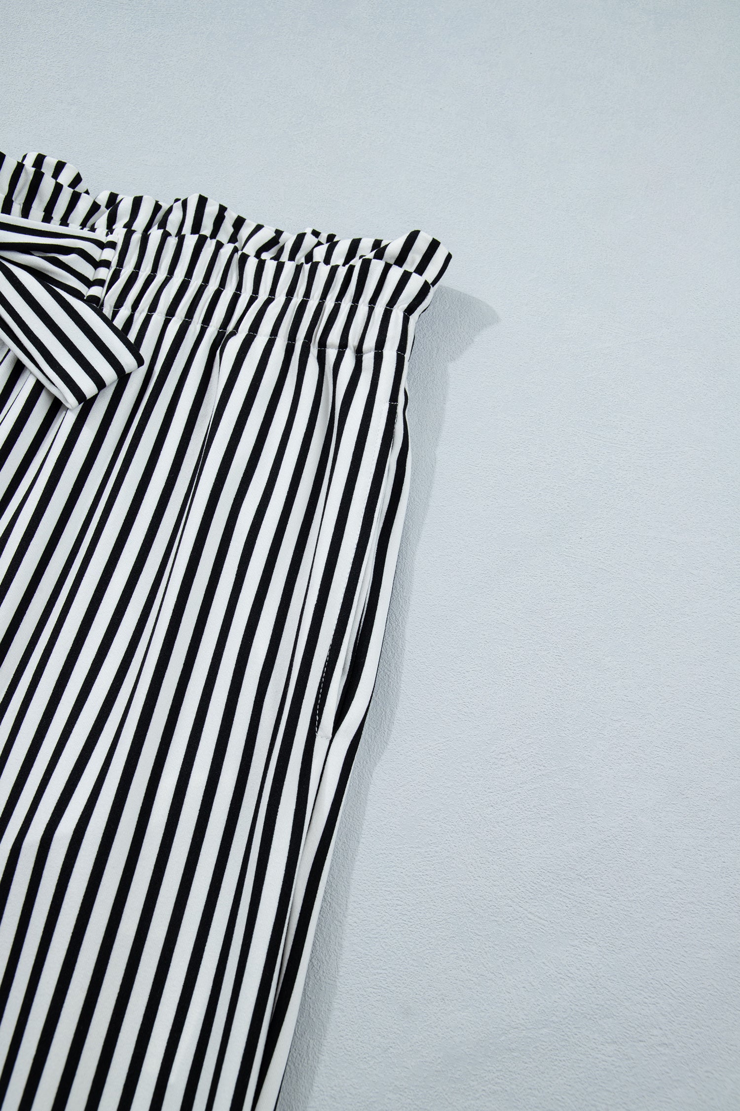 Black Stripe Plus Size Loose Straight Casual Pants