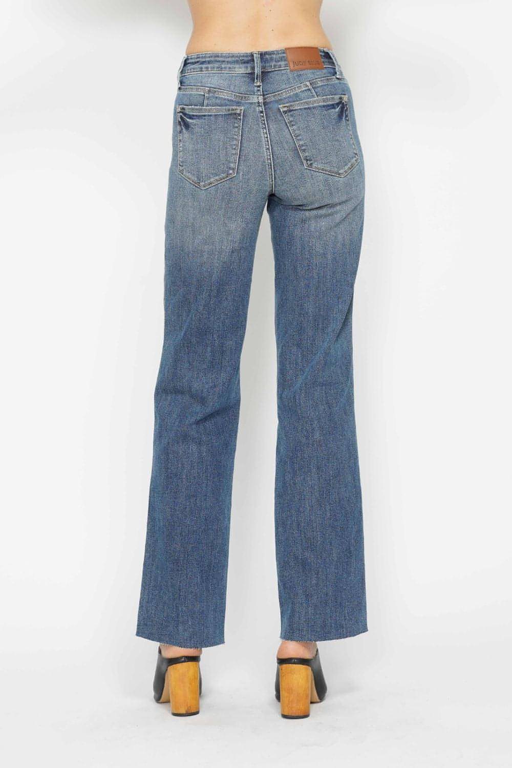 Judy Blue full -size buikregeling rechte jeans