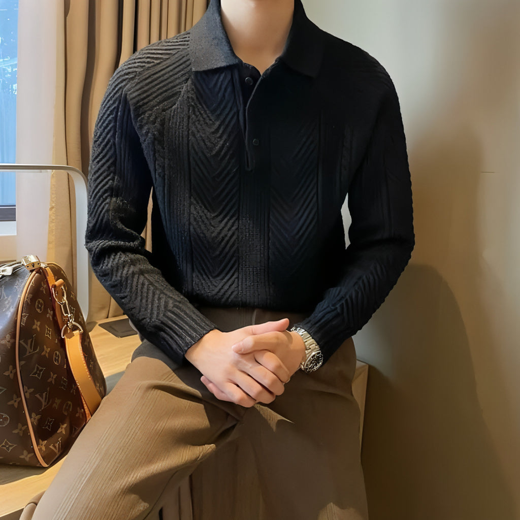 Sweater de suéter masculino de base térmica de inverno