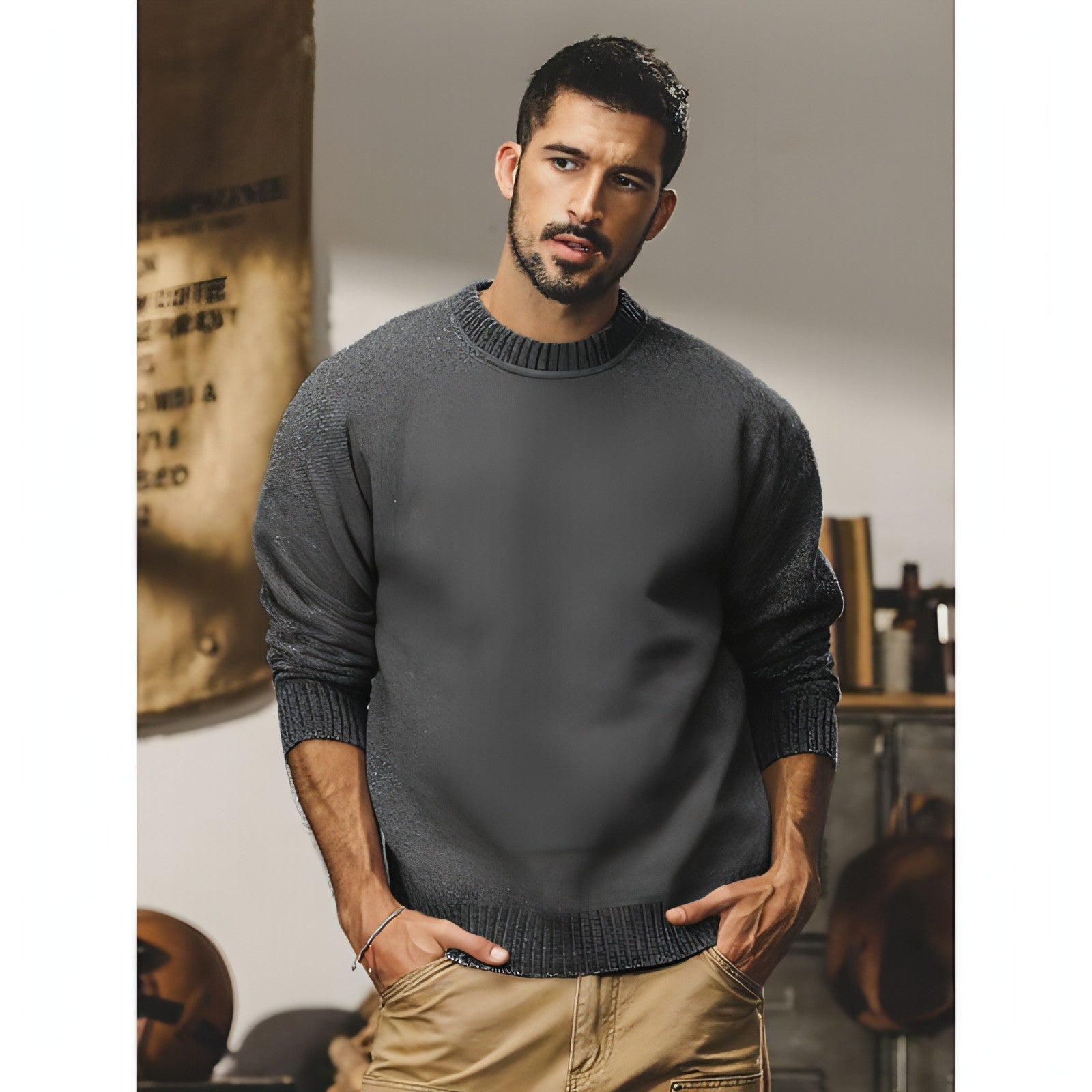 A.1 Suéter de punto básico para ropa interior masculina