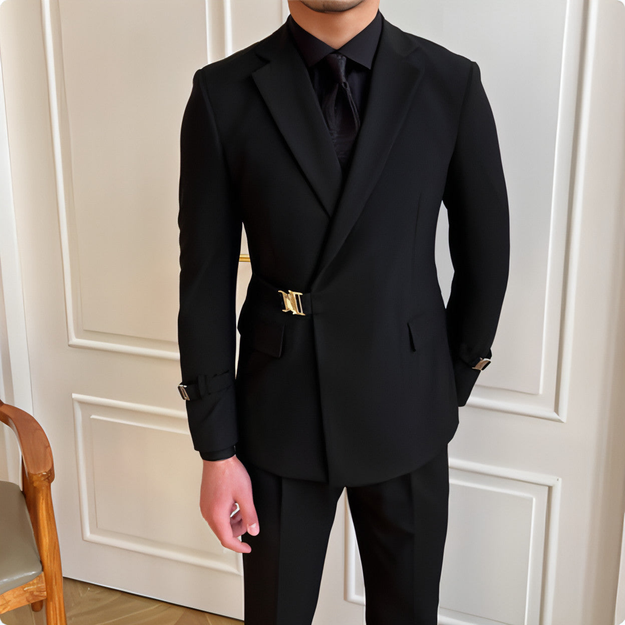 Cavalleno™ – Black Fashion Commuter Slim Suit
