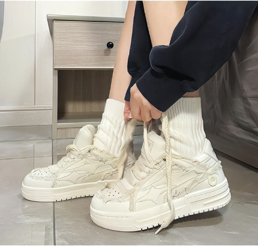 Zapatos blancos transpirables informales de estilo coreano para hombre