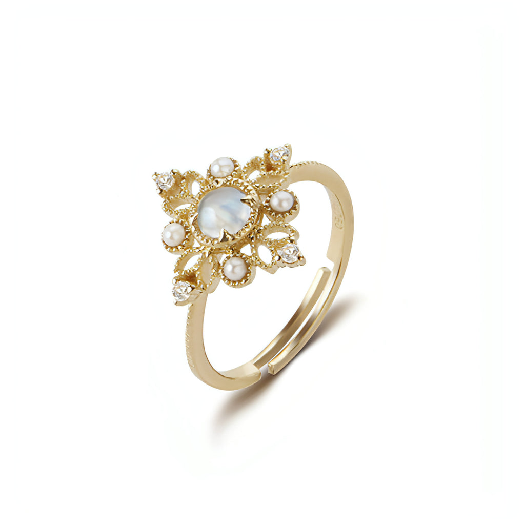 LuxeJewels™ – Ethereal Moonstone Pearl Ring