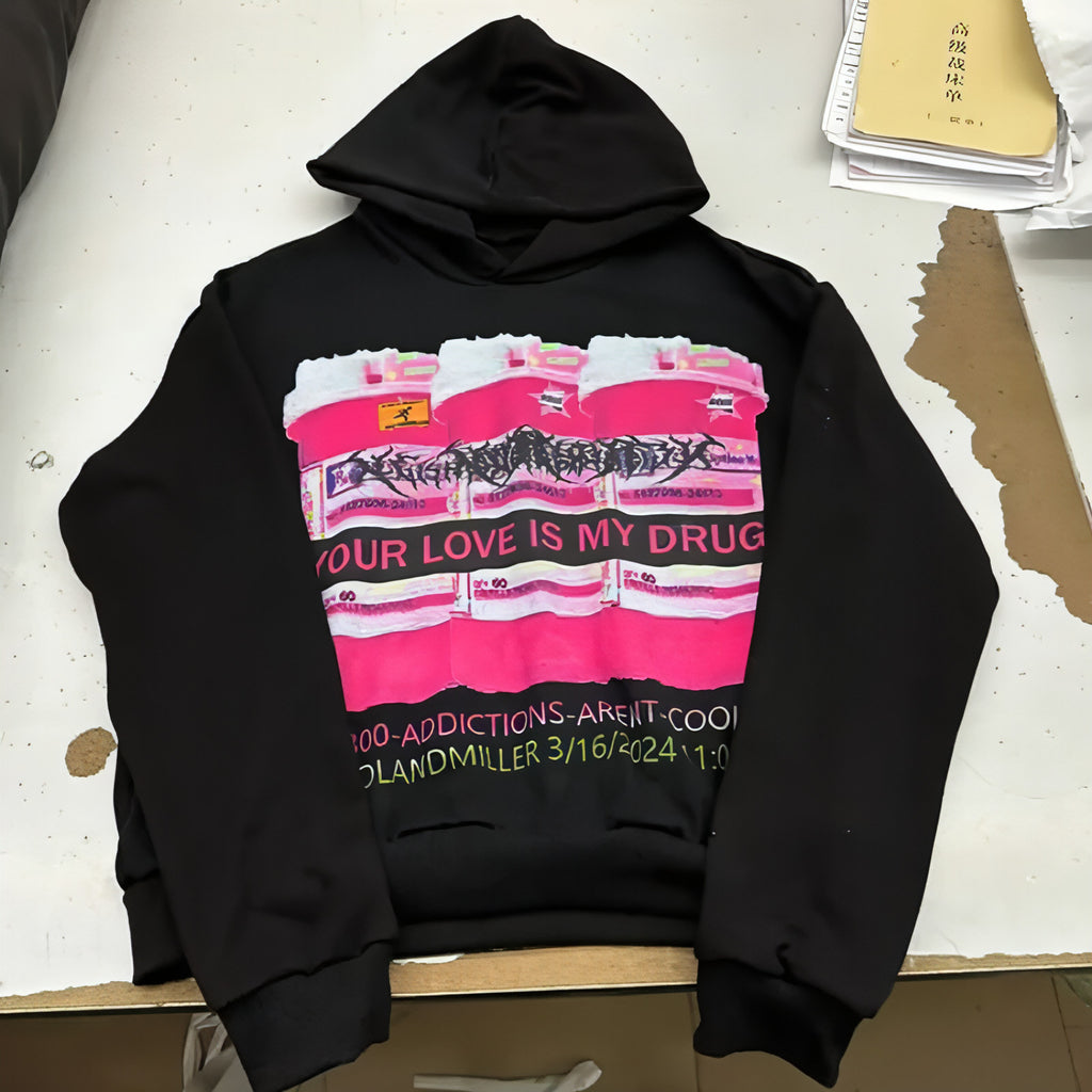 Men's Customizable Printed Long-Sleeved Hoodie