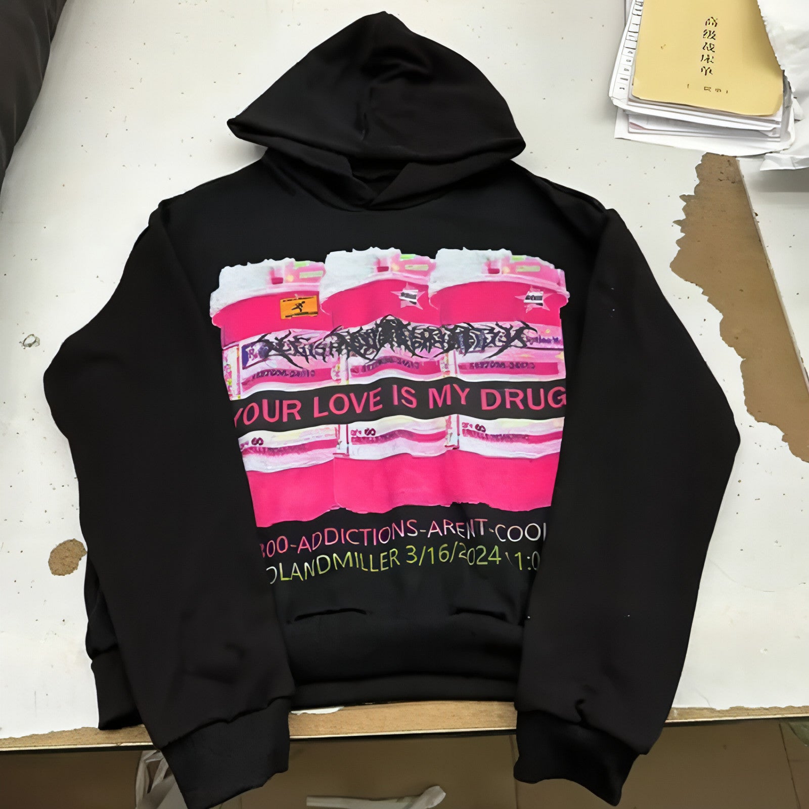 Men's Customizable Printed Long-Sleeved Hoodie