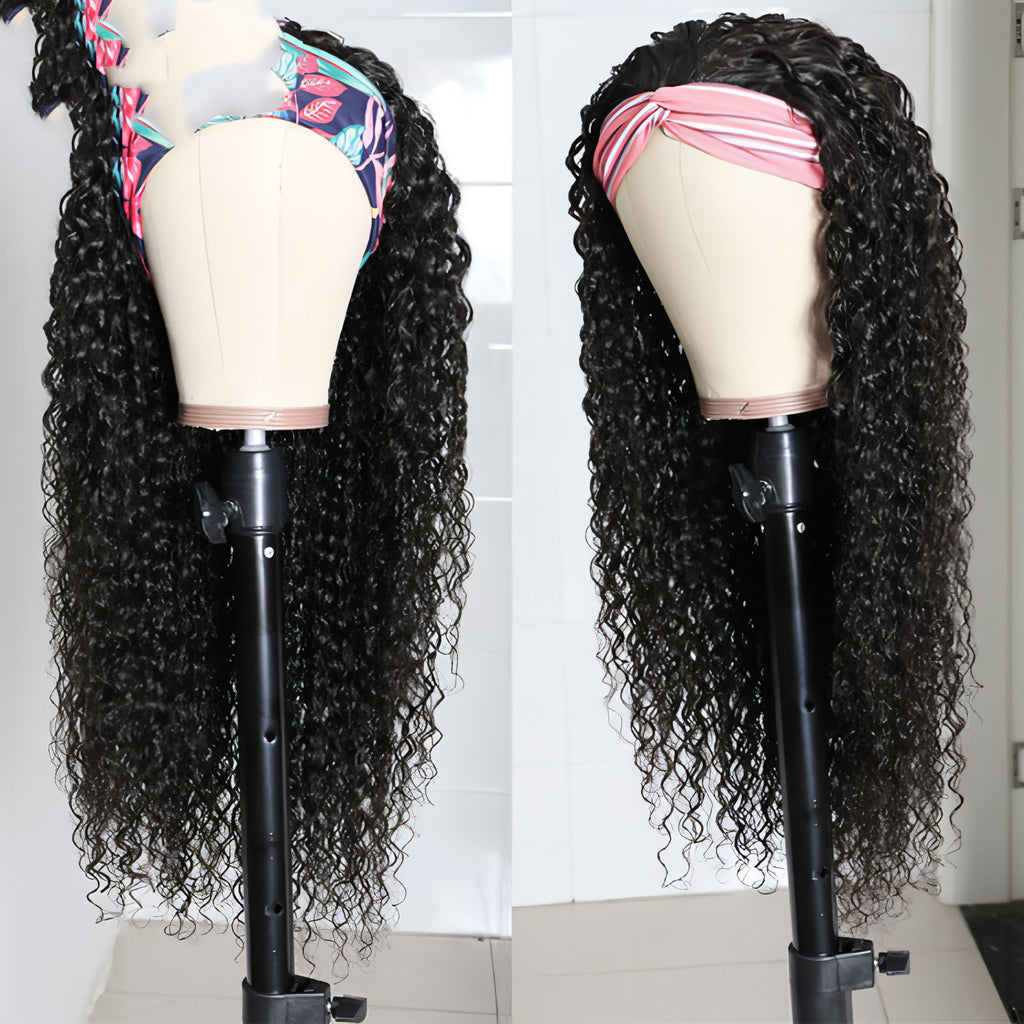 Full Mechanism Hair Band Wig Headgear Real Hair