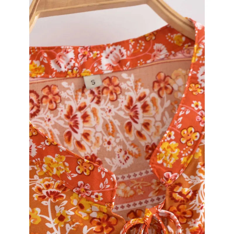 Camisa de manga larga con estampado vintage francés