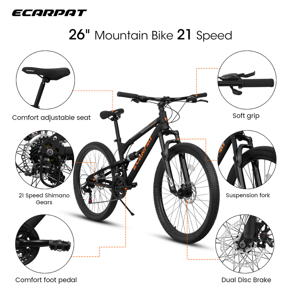 TrailMate™ – 26" Steel Frame MTB (21-Speed, Blue)