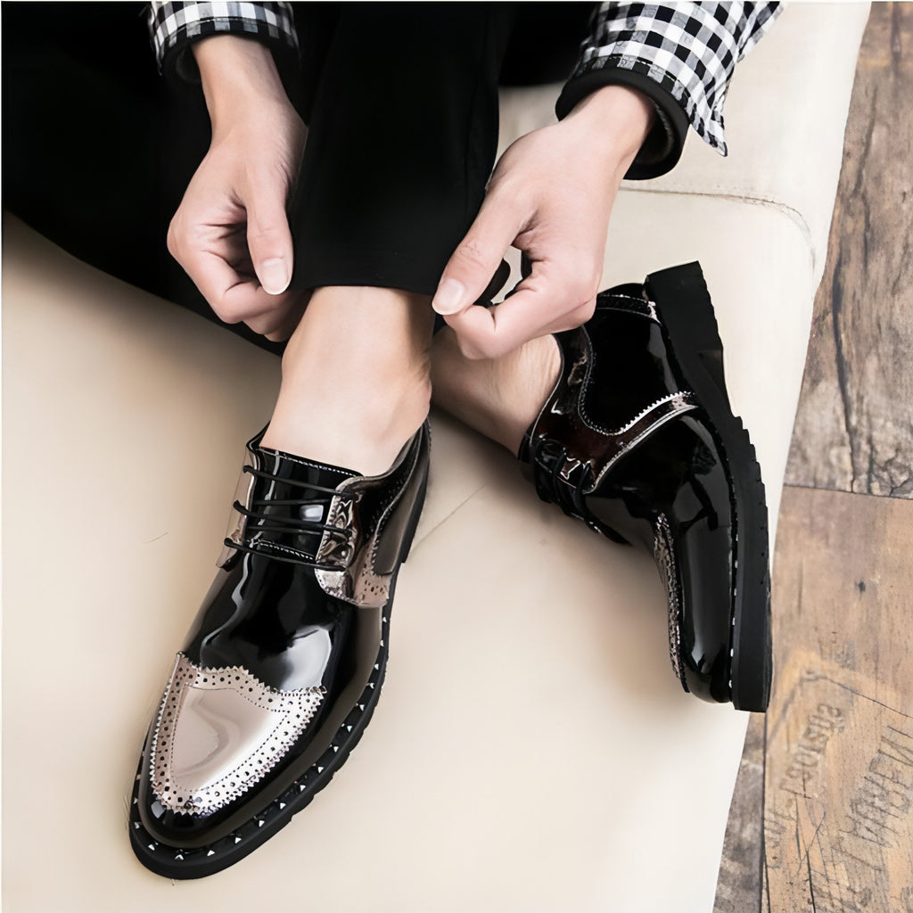 Verão britânico apontado com sapatos de couro casual homens