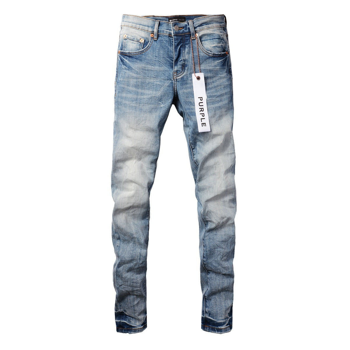 Men’s High-Street Blue Patch Jeans – Urban Style with a Vintage Twist
