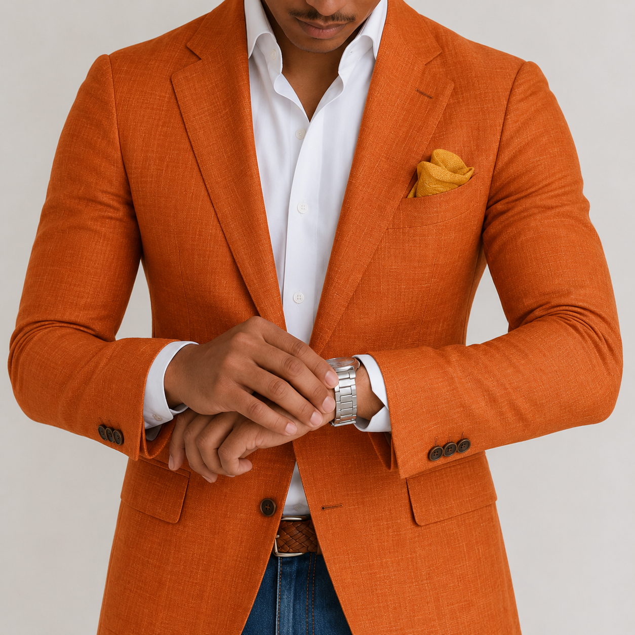 VELMONT™ Riviera Linen-Look Blazer – Slim-Fit Two-Button Men’s Jacket