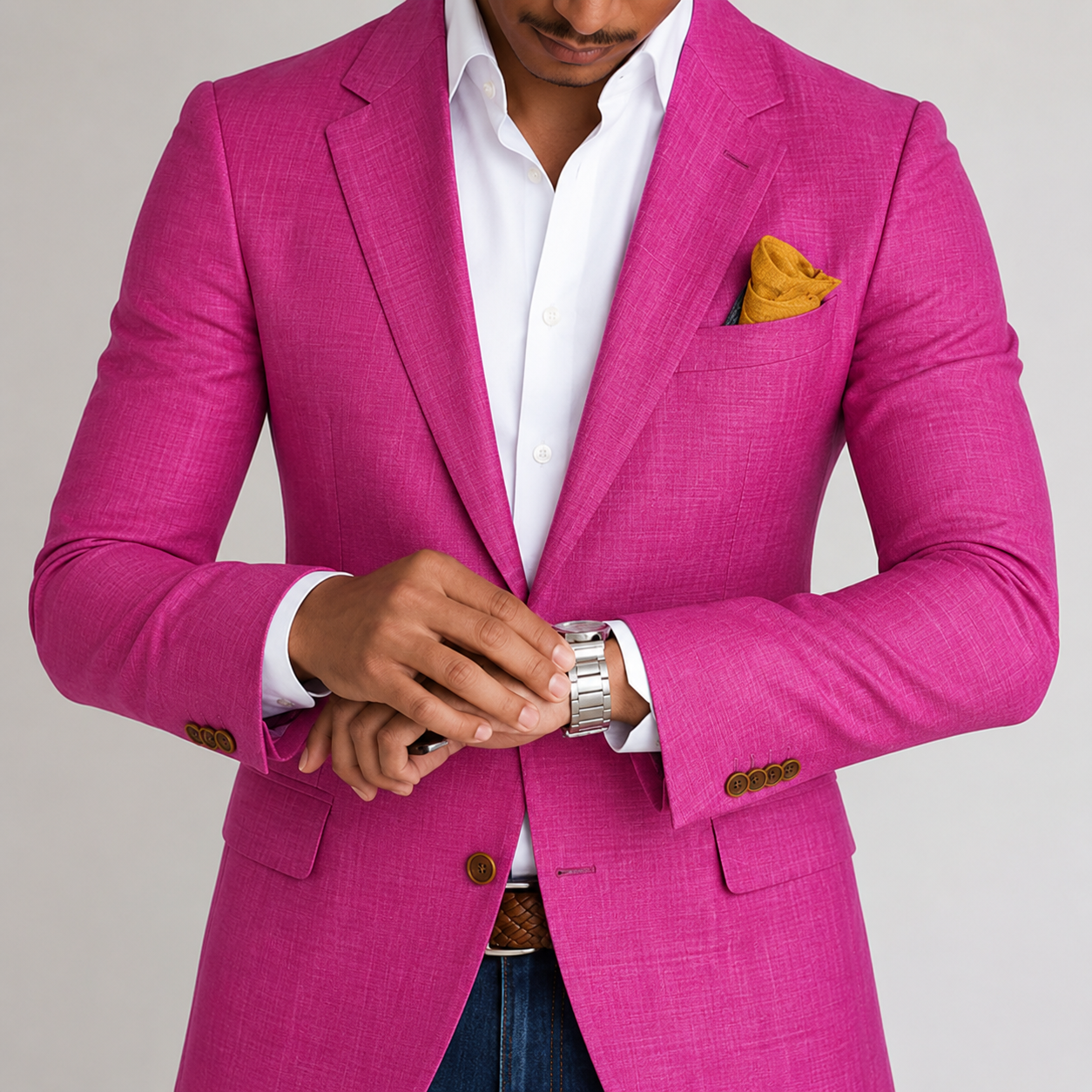 VELMONT™ Riviera Linen-Look Blazer – Slim-Fit Two-Button Men’s Jacket