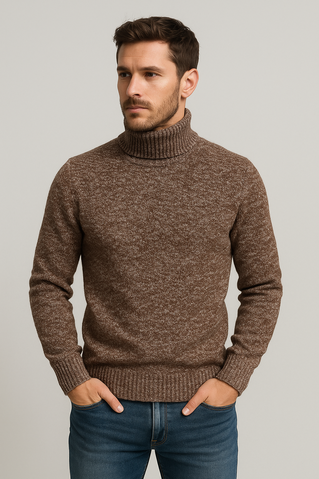 Suéter de cuello alto para hombre