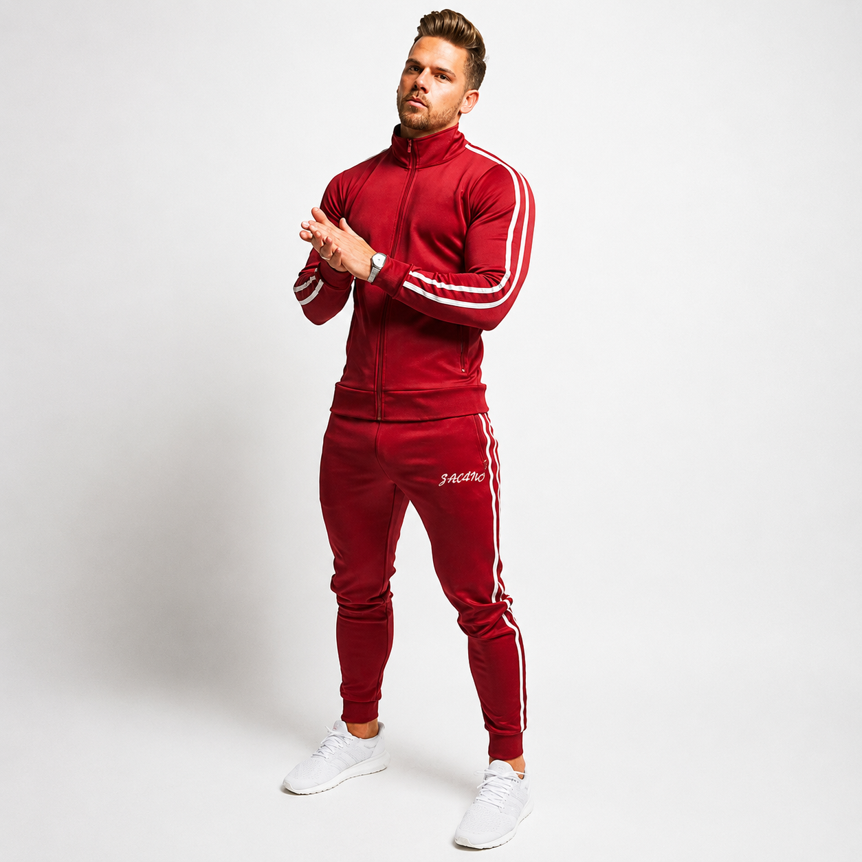 SACAINO™ Men's Premium Tracksuit – Athletic Zip-Up Sports Set for Gym, Running & Casual Wear