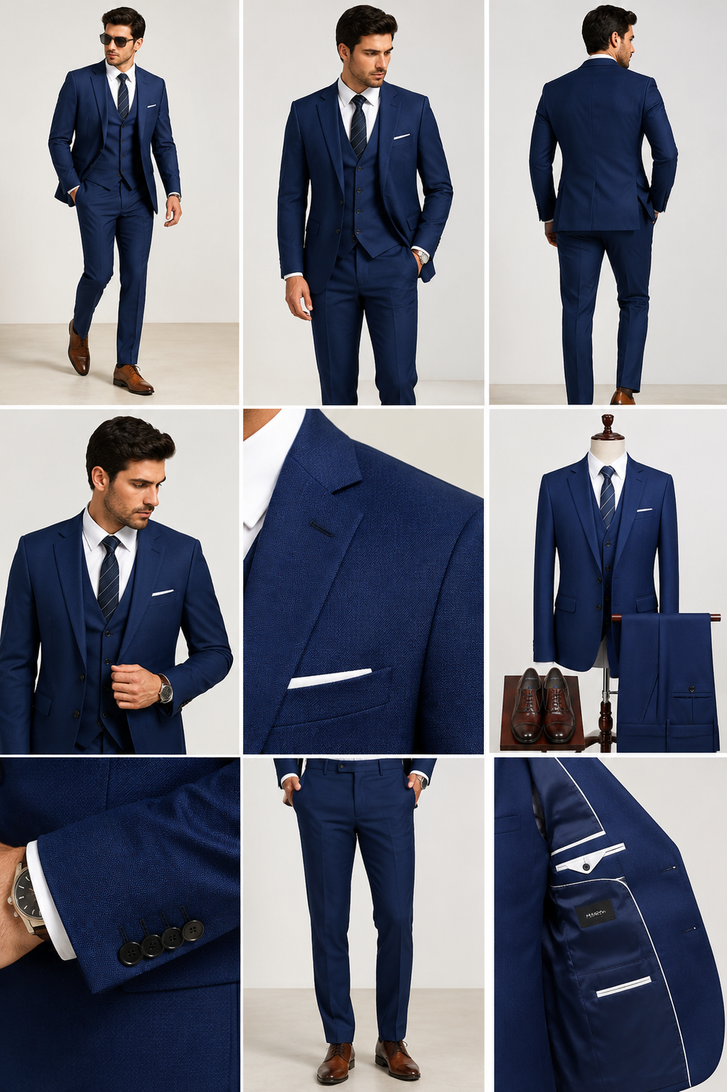 VELMONT™ Executive Three-Piece Business Suit – Slim Fit Blazer, Vest & Trousers Set