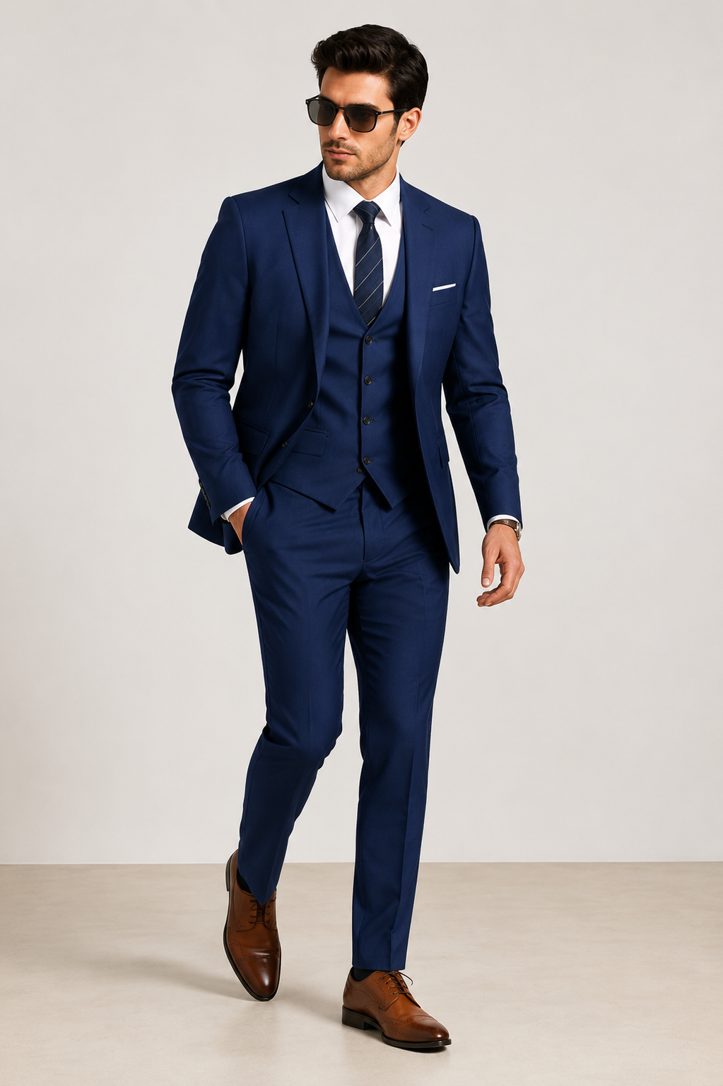 VELMONT™ Executive Three-Piece Business Suit – Slim Fit Blazer, Vest & Trousers Set