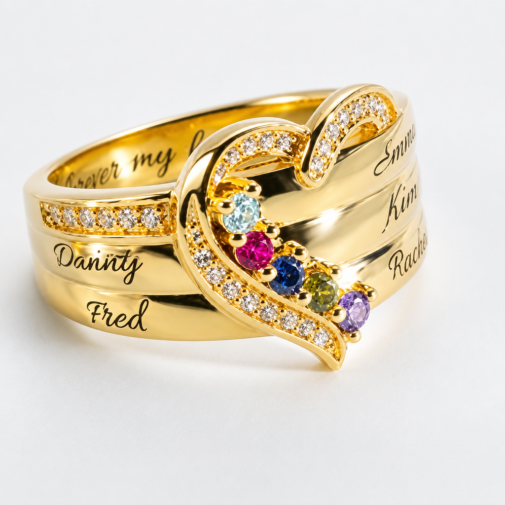 Fashionable And Individual Birthday Stone Ring For Women